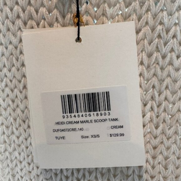 NEW WITH TAGS – DISSH HEIDI CREAM MARLE SCOOP KNIT TANK, XS/S - Picture 8 of 9